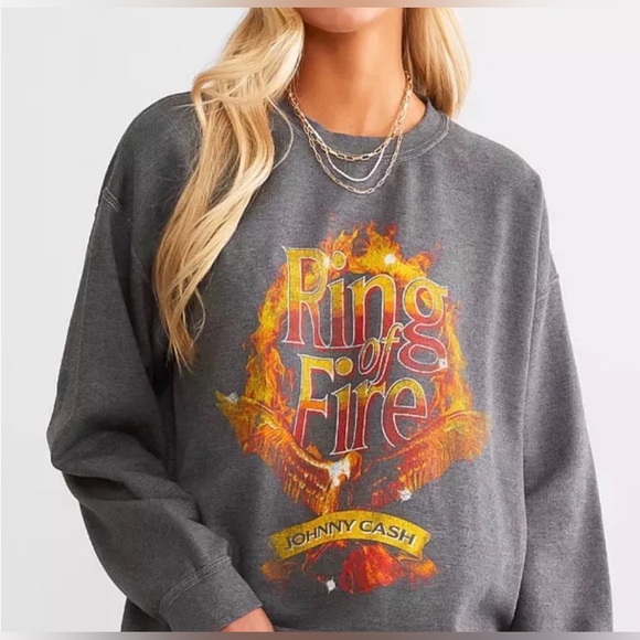 Johnny Cash Sweaters - Johnny Cash Graphic Gray Unisex XL Sweater